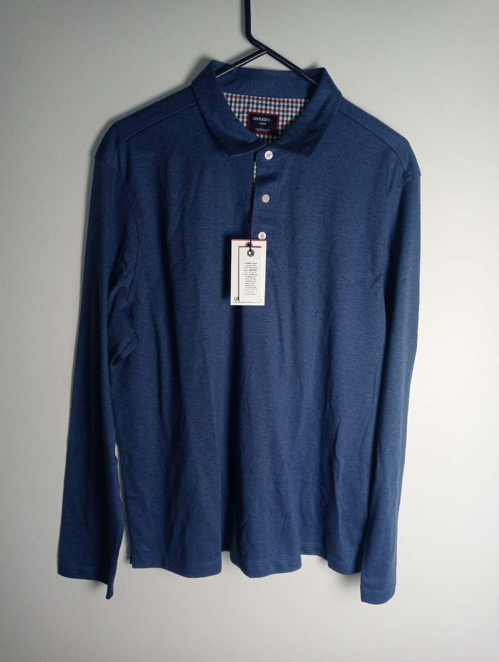 Men's Untuckit Caravelle Long Sleeve Wrinkle Free Polo Size L